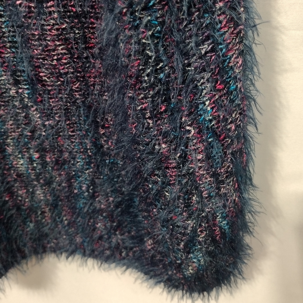 Chico's Multi-Colored Marled Eyelash Pullover Sweater Women's L Boho Retro - Picture 4 of 8